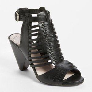 Vince Camuto Effel Black Caged Cone Heels